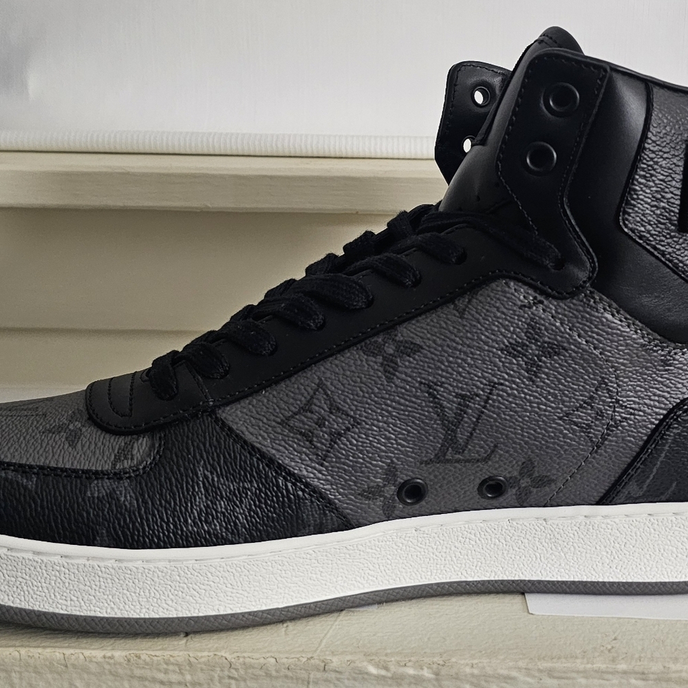 Louis Vuitton Black and Gray High-Top Sneakers